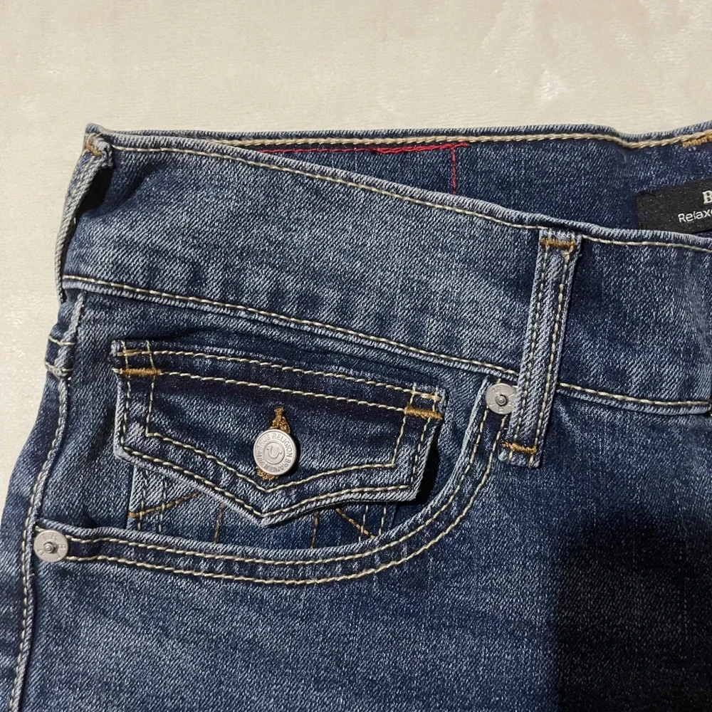 True Religion Billy SN Flap Relaxed Bootcut Jeans Mens Size 29 (30 x 33.5) Denim